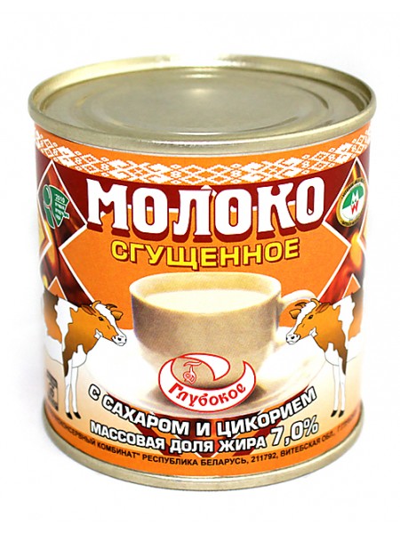 конс. Молоко сгущ. с цикорием 7% 380г ж/б Глубокский конс. Молоко сгущ. с цикорием 7% 380г ж/б Глубокский